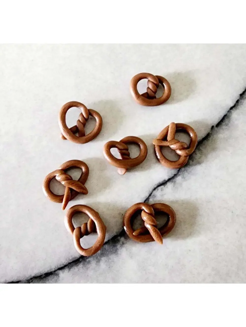 Miniature Dollhouse Food 7pc Chocolate Pretzels